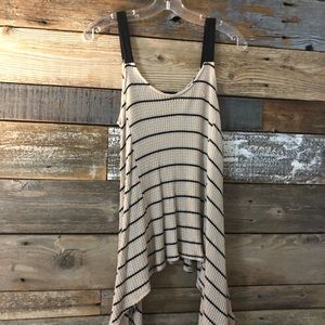 Tan and Black Striped Tank Top